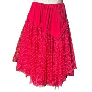 KOKOMARINA Antoine Coelenbier Red Polka Dot Tulle Dopamine Dressing Skirt Small